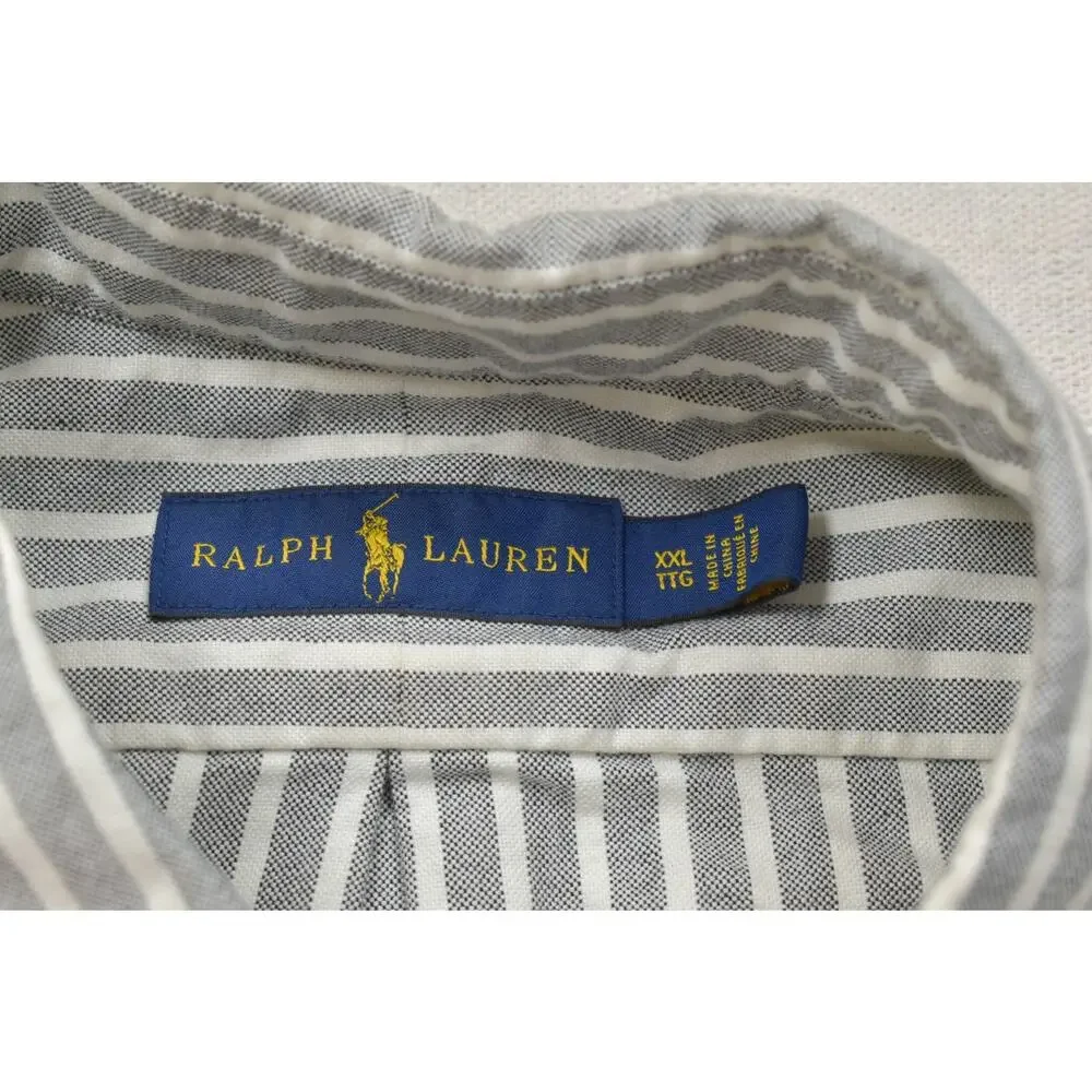 Polo Ralph Lauren Men's Button Down Size XXL 2XL Long Sleeve Pony Striped Office